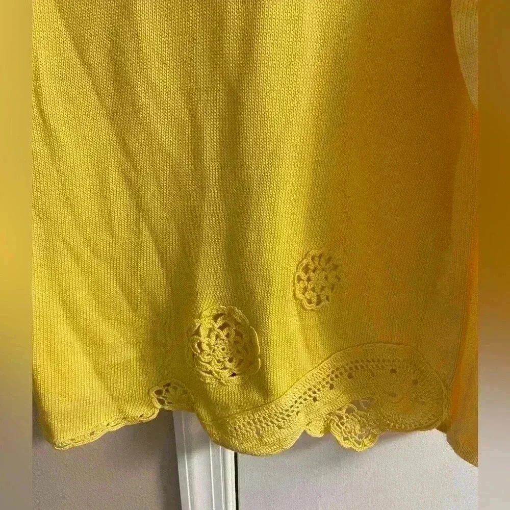 Deirdre McGuire sweater pullover yellow 100%‎ pima cotton Large